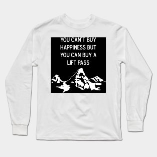 Ski Snowboard Lift Pass Grand Teton Mountains Long Sleeve T-Shirt